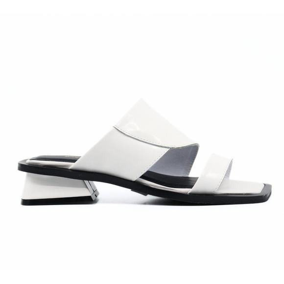 NEW ALL BLACK women's angle mule in white - Picture 2 of 7